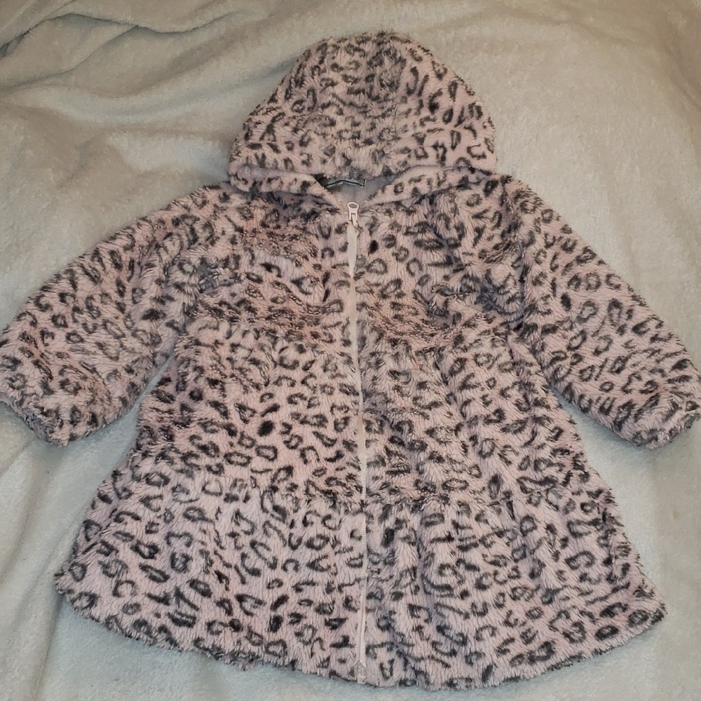 Leopard Print Kids Fleece Jacket